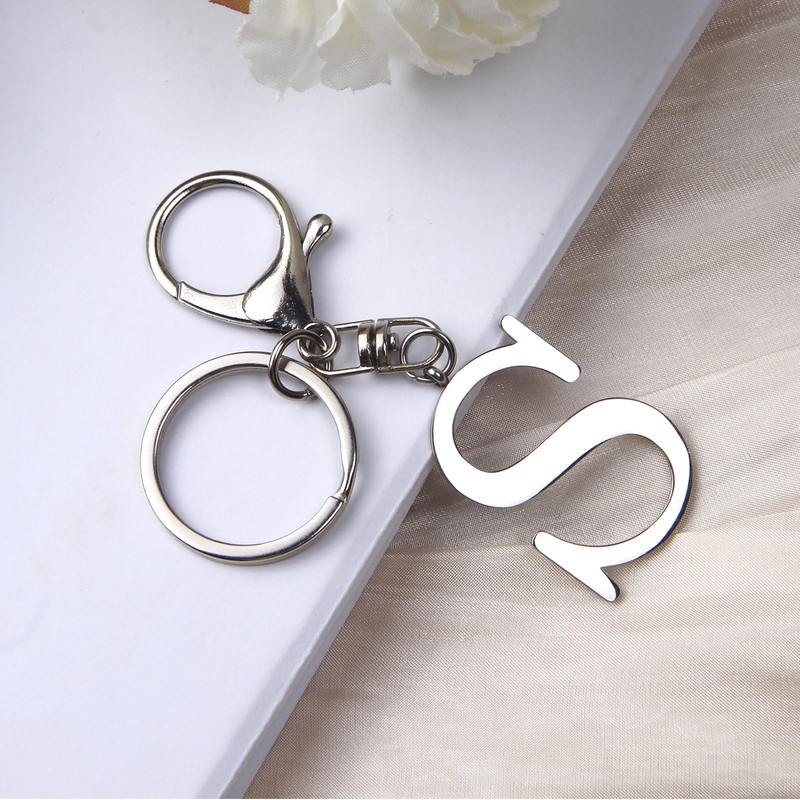 ORUZA Letter Keyring Alphabet Initial Keychain, Metal Letter Key Ring