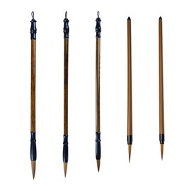 Knana 5pcs Calligraphy Brushes Painting Writing Brushes Watercolor Brushes Set Writing Sumi Hubi Maobi Drawing Watercolor Ink Art Kanji Painting Wooden Brush Pencaligraphy Kits for Beginners