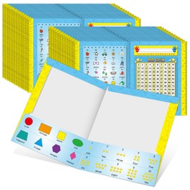 Crtiin Homework Folder for Primary School Students Resource File Folder Organizer Figure Alphabet Cute Folder Portable Aesthetic Document Organizer for Classroom Paper, 11.8 x 9.84 Inch (24 Pcs)