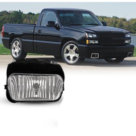 Winjet Driving Fog Lights Lamps Replacement for Chevy Silverado 2003 2004 2005 2006 2007 All Models Avalanche 2002-2006 Without Body Cladding H10 12V 42W Halogen Bulbs Right Side