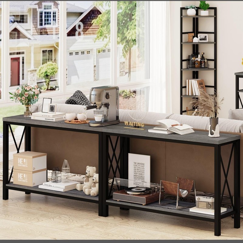 BON AUGURE Console Tables for Living Room, Industrial Couch Table