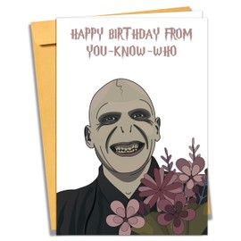 Funny Happy Birthday From You Know Who Jumbo Cards. Positive Magic Wishes by the Dark Lord for Him Her. Huge Greeting Card 13x9 In Print & Mailing Envelope. Prank Bday Gifts Decor Ideas for Men Women