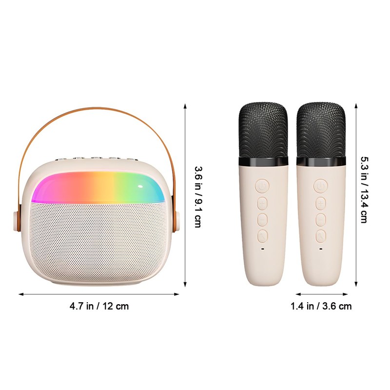 KALLORY Máquina de Karaoke, Wireless Karaoke Speaker con Luces LED，4