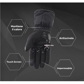 100% Waterproof Thermal Winter Motorcycle Gloves Ski Scooter Gloves Snowboard Protective Touch Screen - Black XL