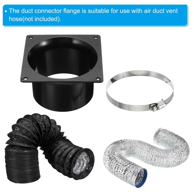 PATIKIL 4" Duct Connector Flange, 2 Pack Dryer Vent Wall