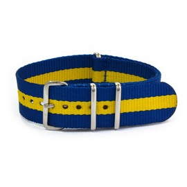 CASSIS[カシス] ナイロン 時計ベルト TYPE NATO タイプナトー 22mm ブルーxイエロー 交換用工具付き #141.601T334022