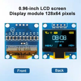 EPLZON 5 Pack 0.96 inch OLED IIC Display Module 128x64 Pixel Mini Self-Luminous Display Screen Board for Arduino Projects Raspberry Pi with Wire(Blue and Yellow)