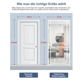 Cat Gate for Door, Prevent Cat Leaking, Insulation Door Screen for Introducing New Cats, Cat Door Net for Summer (Suitable Door Size: 90cm x 210cm, White)
