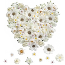 Serra Flora Mini Artificial Flower Heads Fake Flowers Small Silk Daisy Peony Flower Heads for Crafts Spring DIY Headwear Wreath Graduation Wedding Bridal Party Decoration