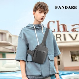 FANDARE Ultralight Sling Bags Chest Pack Crossbody Bags One Strap Rucksack Shoulder Bag for Men Sling Backpack Travel Hiking Sport Gym Daypacks Waterproof Nylon Grey