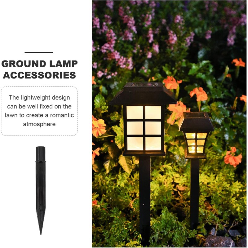 Wensmy 10PCS Solar Torch Lights Stakes Plastic Ground Spikes Solar