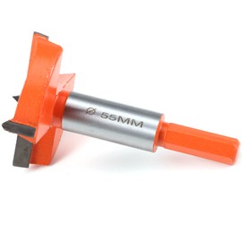 Forstner Drill Bit 55 mm with Guide, Wood Drill, Branch Hole Drill, Hinge Hole Drill for Wood with Hexagonal Shank, Accessories Drill for Fine Wood Working