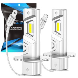 Marsauto H3 Fog Light Bulb, 600% High Bright H3ll H3 Fog Lights 10000LM 6000K White Strong Penetration,1:1 Mini Szie Plug & Play H3 Fog Bulb for Car, Truck, SUV, Pack of 2