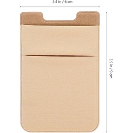 PLAFOPE Funda Adhesiva para Teléfono Bolsillo Trasero y Doble Capa, Material Pu y Pvc, Paquete de 2 Piezas, Soporte Elástico para Celular