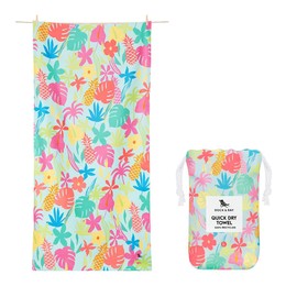 Dock & Bay Beach Towel - Quick Drying Microfibre, No Sand - Compact, Lightweight - 100% Recycled - Includes Bag - Aloha Glow, Large (160 x 90 cm, 63 x 35)