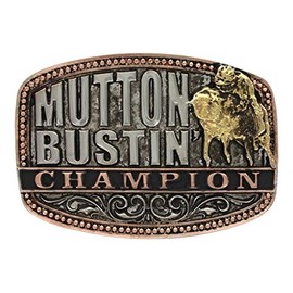 Montana Silversmiths Boys' Little Attitude Mutton Bustin Champion Belt Buckle Multi One Size