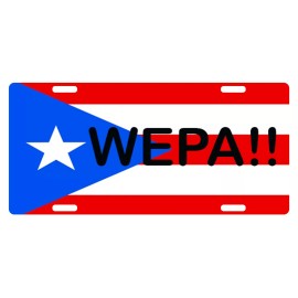 FAST SERVICE DESIGNS Puerto Rico Flag  WEPA!!  6" X 12" License Plate PR Boricua Sign Emblem