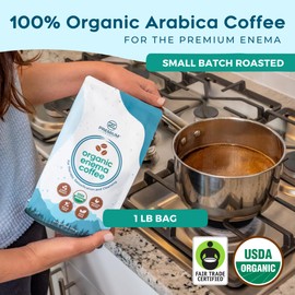 PE Premium Enema Organic Coffee for Enemas. Light Roast, Medium Ground, Specialty Grade. High in Palmitic Acid and Caffeine. Ideal for for Gerson Therapy, Liver Detox and Colon Cleansing (1 Lb)