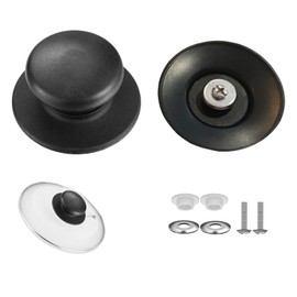 Pot Lid Knobs,2 Pcs Universal Black Pan Lid Cover Knob Replacement Kitchen Cookware Knob Handle, Circular Handgrip Knobs for Casserole Kettle Glass Pot Pan Saucepan A5HSGGBS