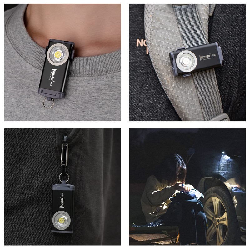 WUBEN G2 Mini Flashlight Keychain, 500 Lumens Rechargeable Pocket Flashlight,