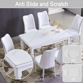 Extremely Soft Glass Table Top Bumper, Anti Slide and Scratch for Glass Table, Transparent Non-Adhesive Rubber Pads for Glass Table Top Spacer. to Avoid The Movement of Glass (Round & Square, 20 PCS)