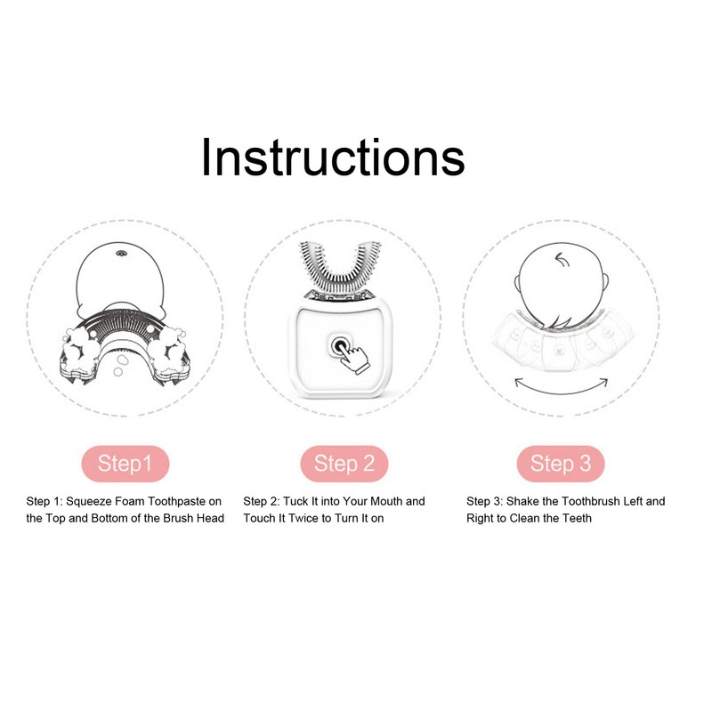 Kids Tooth Brush 360° Oral Cleaning 5 Brushing Modes Automatic