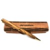 Handmade Ballpoint Pen Handcrafted Bethlehem Olive Wood With Wooden Jerusalem