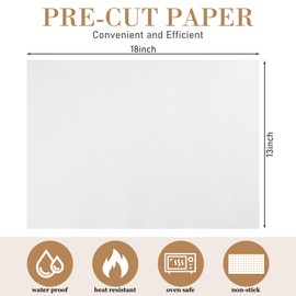 Harloon 200 Pcs Parchment Paper Baking Sheets, Heavy Duty Precut Baking Sheets Nonstick Parchment for Cookies Steaming Grilling Cooking Air Fryer Oven Pan Air Fryer(White,13 x 18 Inch)