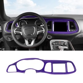 RAZPOY Center Console Dash Board Dashboard Navigation Air Vent Cover Trim Compatible with Dodge Challenger Accessories 2015-2024, Purple