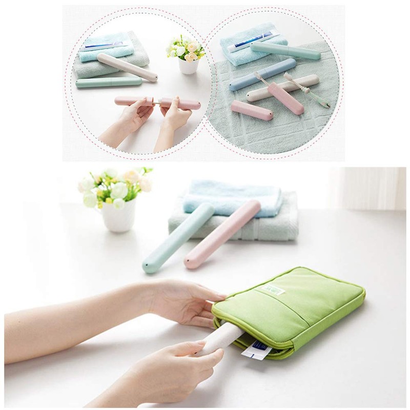 NEXCURIO 4 Pack Travel Toothbrush Case, Portable Breathable Toothbrush Holder
