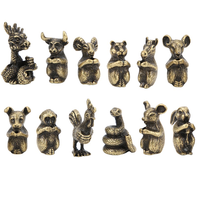 12Pcs Incense Holder Retro Zodiac Household Alloy Home Decoration for