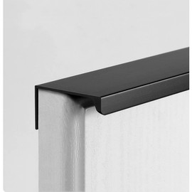 12Pcs Cabinet Handle, 80mm Modern Style Finger Edge Pull Furniture DrawerHandles Hidden Cabinet Kitchen Drawer Handles Knobs,Black