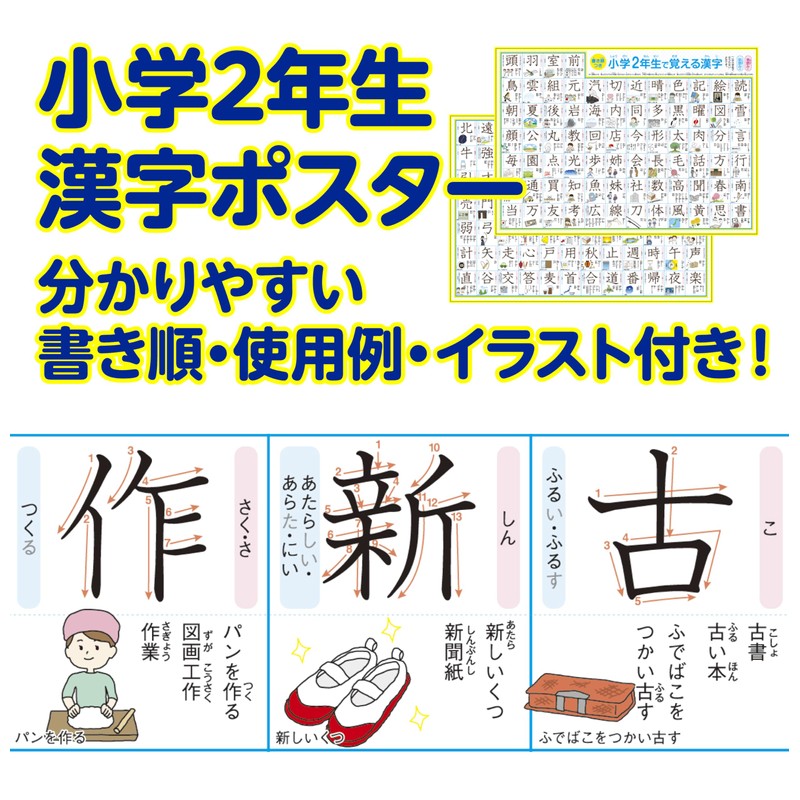 Kokoku Gakushukan Kanji Table Learning in Elementary School 2nd Grade
