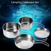 4Pcs Portable Stainless Steel Cookware Set Camping Picnic Outdoor Pan