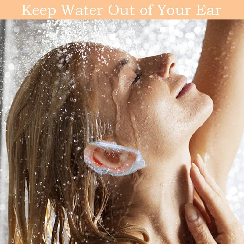 200 Pack Disposable Ear Covers For Shower Waterproof Ear Shower