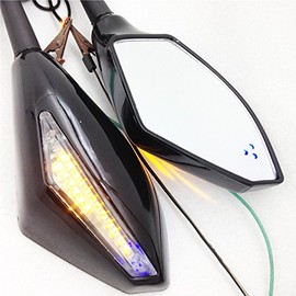 SMT-Blue Led Integrated Turn Signal Mirror Compatible With Triumph Daytona 600 650 Tt600 New [B00RW3NT10]