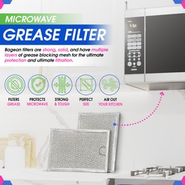 Microwave Filter Replacement 7.64” x 5.12” for GE WB06X10309 WB06X10359 Microwave Grease Filter - Also Fit’s LG Kenmore and More - Filters Kitchen Oven Air Entering Over the Range Vent Fan (2-Pack)