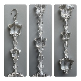 Clear Acrylic Crystal Ornaments Garlands for lampshade，Lamps, Chandeliers, Centerpieces and Christmas Trees (Star Clear Acrylic-12PCS)