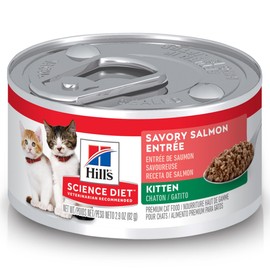 Hill's Science Diet Kitten, Kitten Premium Nutrition, Wet Cat Food, Salmon Minced, 2.9 oz Can, Case of 24
