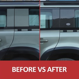 Car Rear Window Glass Decor Cover Compatible with Land Rover Defender 110 130 2020-2024 Rear Door Window Decals Glass Panel Cover Trim Exterior Decoration Accessories