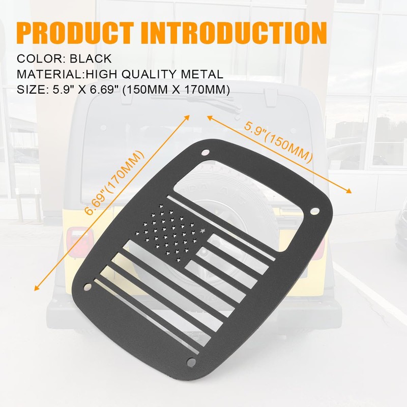 GLOBLED Tail Light Guards Covers Compatible with Jeep Wrangler TJ