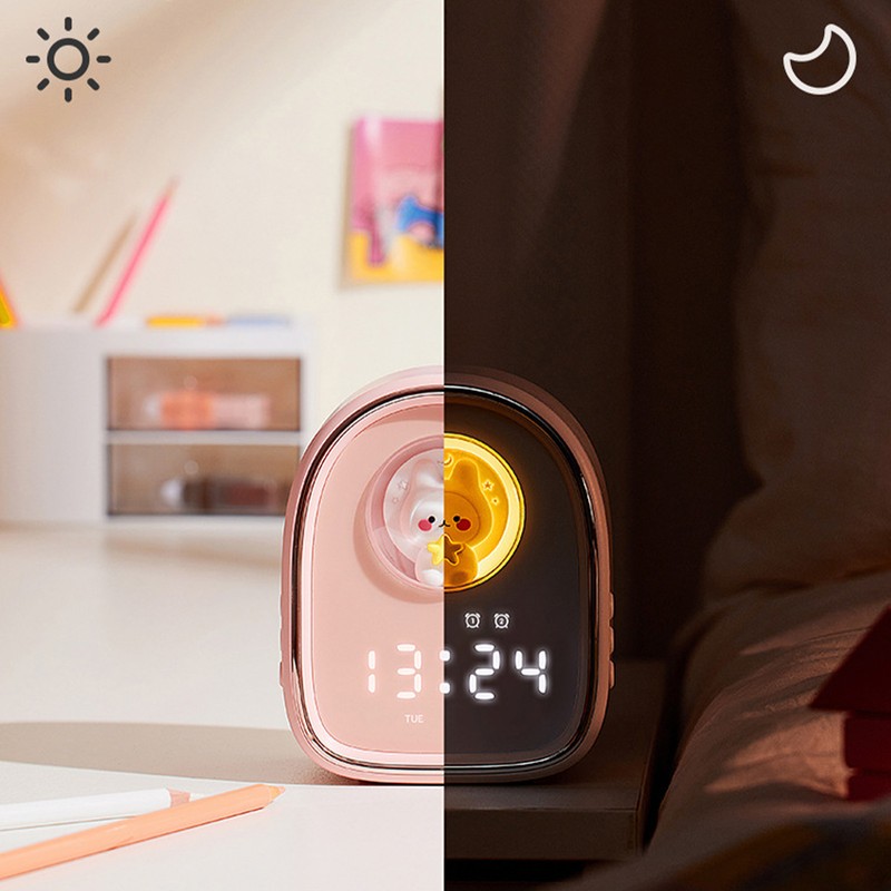 Smart Alarm Clock Cute Rabbit Capsule Look LED Night Light