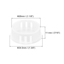 QUARKZMAN Pack of 64 28 mm / 1.1 inch white plastic hole plugs, flat cover caps, end caps for locking holes, furniture, cupboards