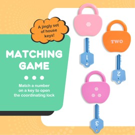 GEERAY Toys for Ages 2-4, Numbers 1-5 Lock and Key Toys for Toddlers, Preschool Learning Activities Set for Kids, Classroom Must Haves Fine Motor Skill Toys, Montessori Toys for 3 4 5 Year Old