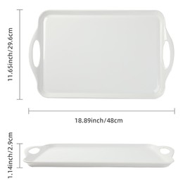 YENXIKU Large Serving Tray with Handles - Food Tray for Eating, Dinner, Parties, and Organization in Kitchen - Serving Platters and Trays for Serving food, Fruit, Dessert, and Snacks - Cafeteria Trays