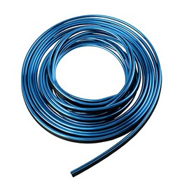 X AUTOHAUX 5m Blue Chrome Decorative Line Car Interior Gap Door Edge Trim Strip