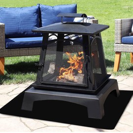Fireproof Underlay, Foldable Grill Mat, Floor Protection, Grill Mat for Gas Grill, Grill Protection Mat, Fire Protection Mat, Grill Mats for Outdoor BBQ Grill Mat, Fireplace, Lawn and Camping