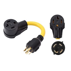 ONETAK NEMA L14-30P to 14-30R 120V/240V 30 Amp 4 Prong Male Plug Twist Lock to 4 Prong Female Receptacle Dryer Welder EV Charger RV Generator Power Cord Adapter