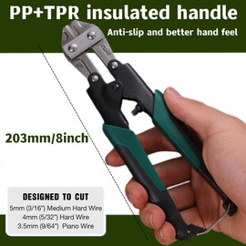 Wire Cutter Mini Bolt Cutter 8 Inch Steel Bolts Cutter Steel Bar Clamps Pliers Hand Tools Cable Cutters Wire Stripping Crimping Tools Cutting Multi Tool