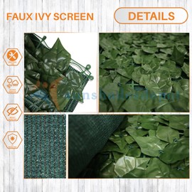 TANG Sunshades Depot 6' FT x 14' FT Artificial Faux Ivy Privacy Fence Screen Leaf Vine Decoration Panel with 130 GSM Mesh Back